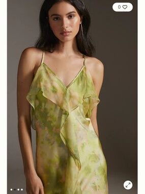 Misa Los Angeles Aina Dress Chartreuse Abstract L
